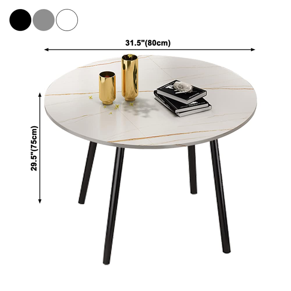 Modern Gray Round 4-Foot Dining Table - 31.5