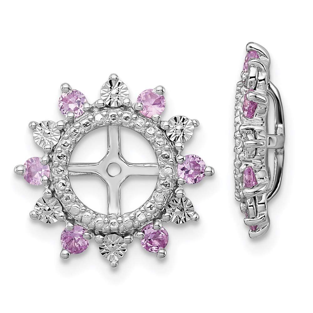 Elegant Sterling Silver Pink Sapphire Earring Jackets for Women | Perfect for Weddings, Parties & Special Occasions | Hypoallergenic & Tarnish-Resistant