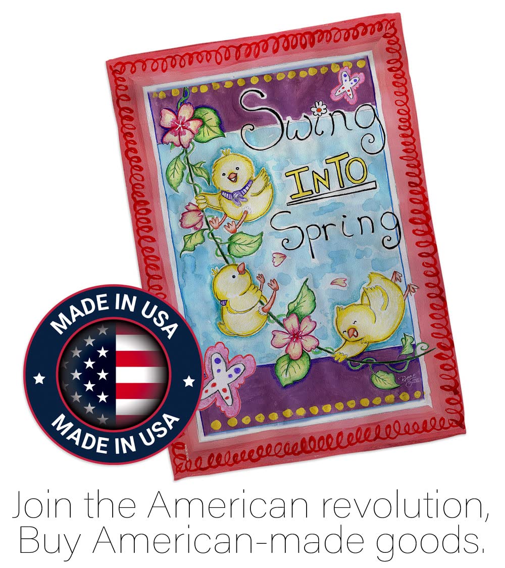 Spring Garden Birds Vertical Flag 13x18.5