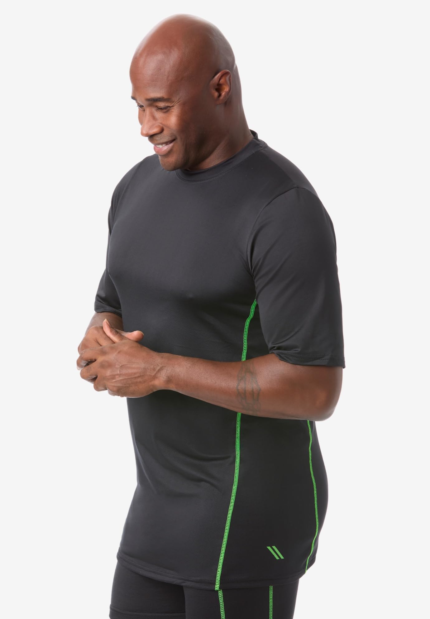 KingSize Men's Big & Tall Performance Crewneck Undershirt 2-Pack - Moisture Wicking Breathable Shirts for Workout & Everyday Wear