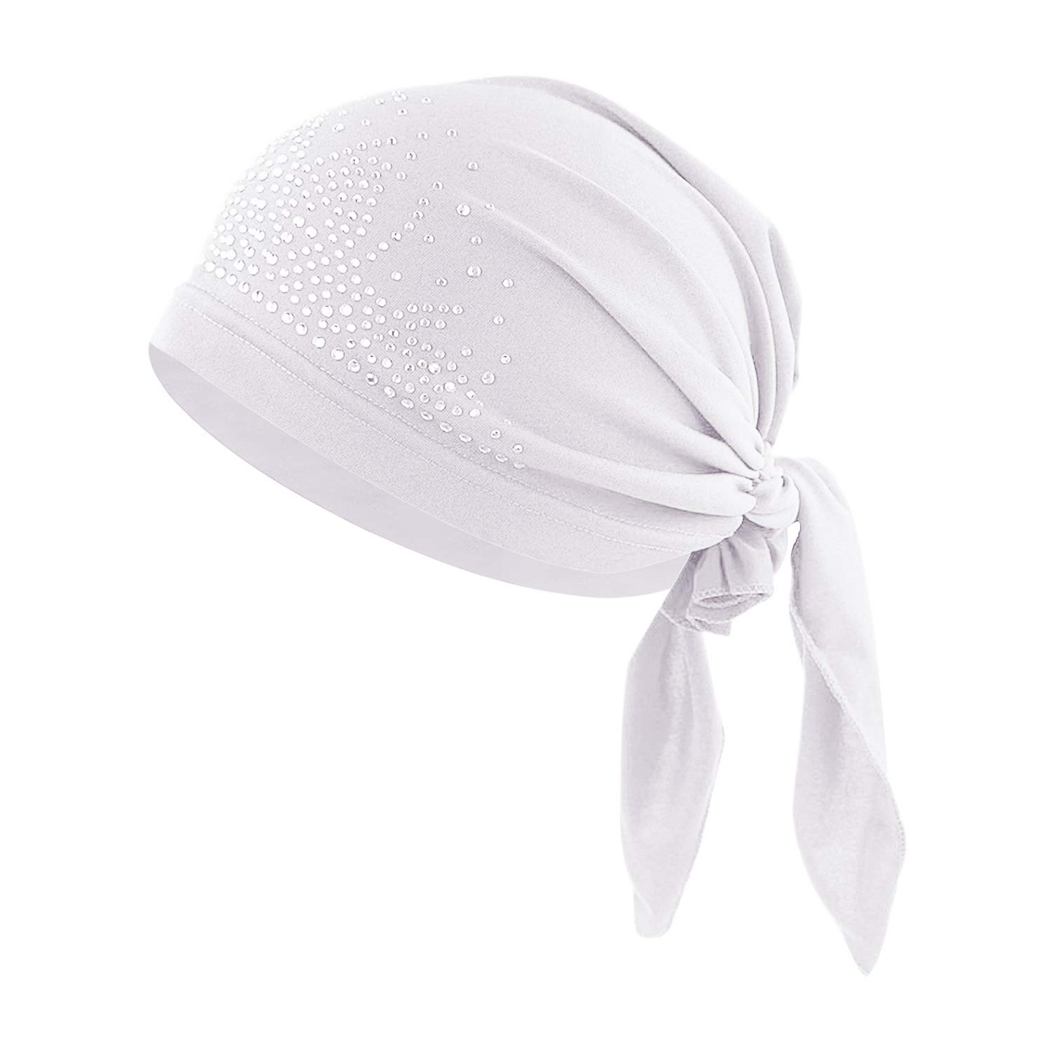 IPENNY Stretchy Chemo Beanie for Women - Soft Crystal Turban Head Wrap & Skull Cap for Cancer, Alopecia Hair Loss - Comfortable Headscarf for Daily Wear, Hospital Visits & Outdoor Activities