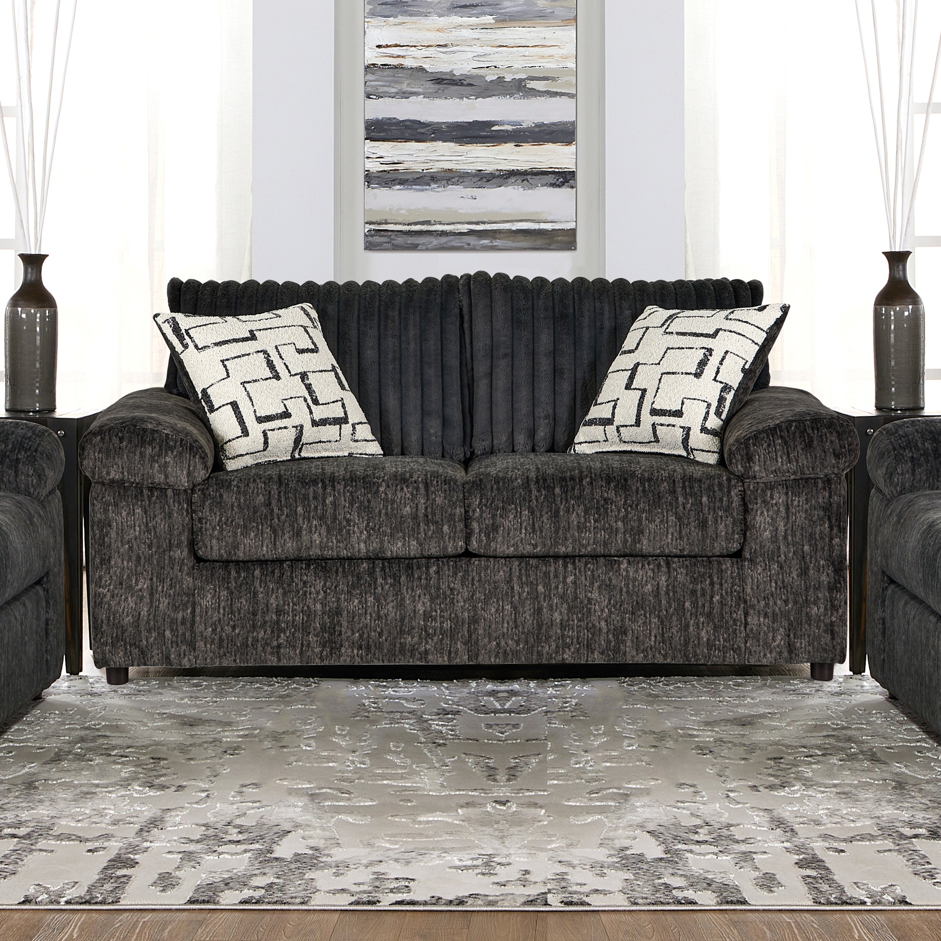Roundhill Furniture Nason Wide Wale Corduroy Loveseat - Soft & Durable Upholstered Sofa for Living Room, Small Space & Apartment Decor