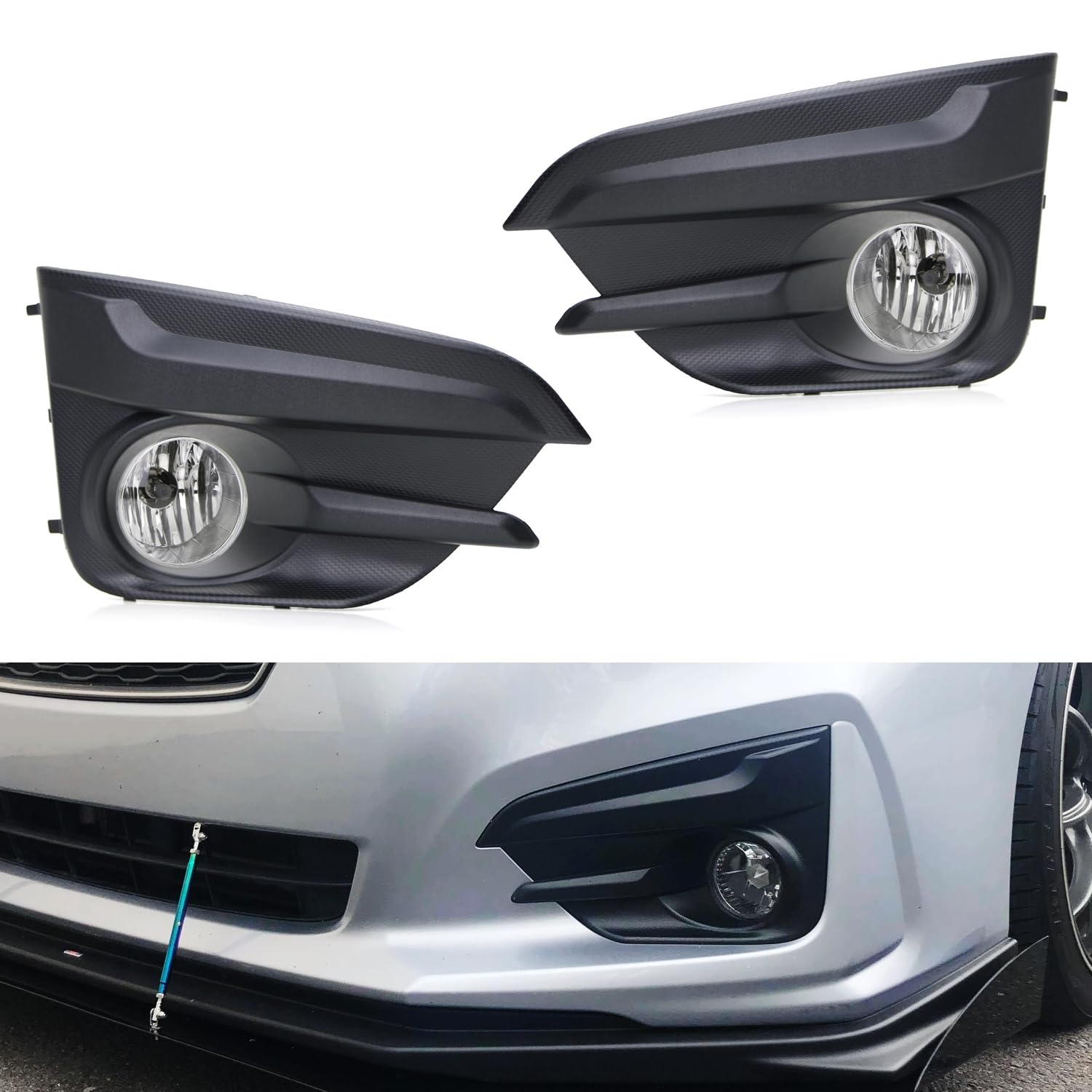 iJDMTOY Clear Lens H11 Halogen Fog Light Kit with Wiring Harness & Switch - Direct OEM Replacement for 2017-2019 Subaru Impreza Sedan - Perfect for Night Driving and Bad Weather Conditions