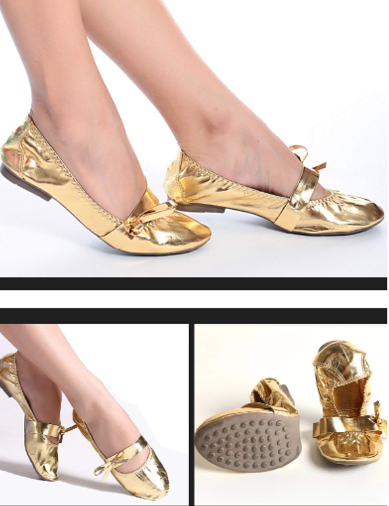 Women's Faux PU Belly Dance Shoes - Comfortable Latin Salsa Tango Practice Performance Shoes for Women