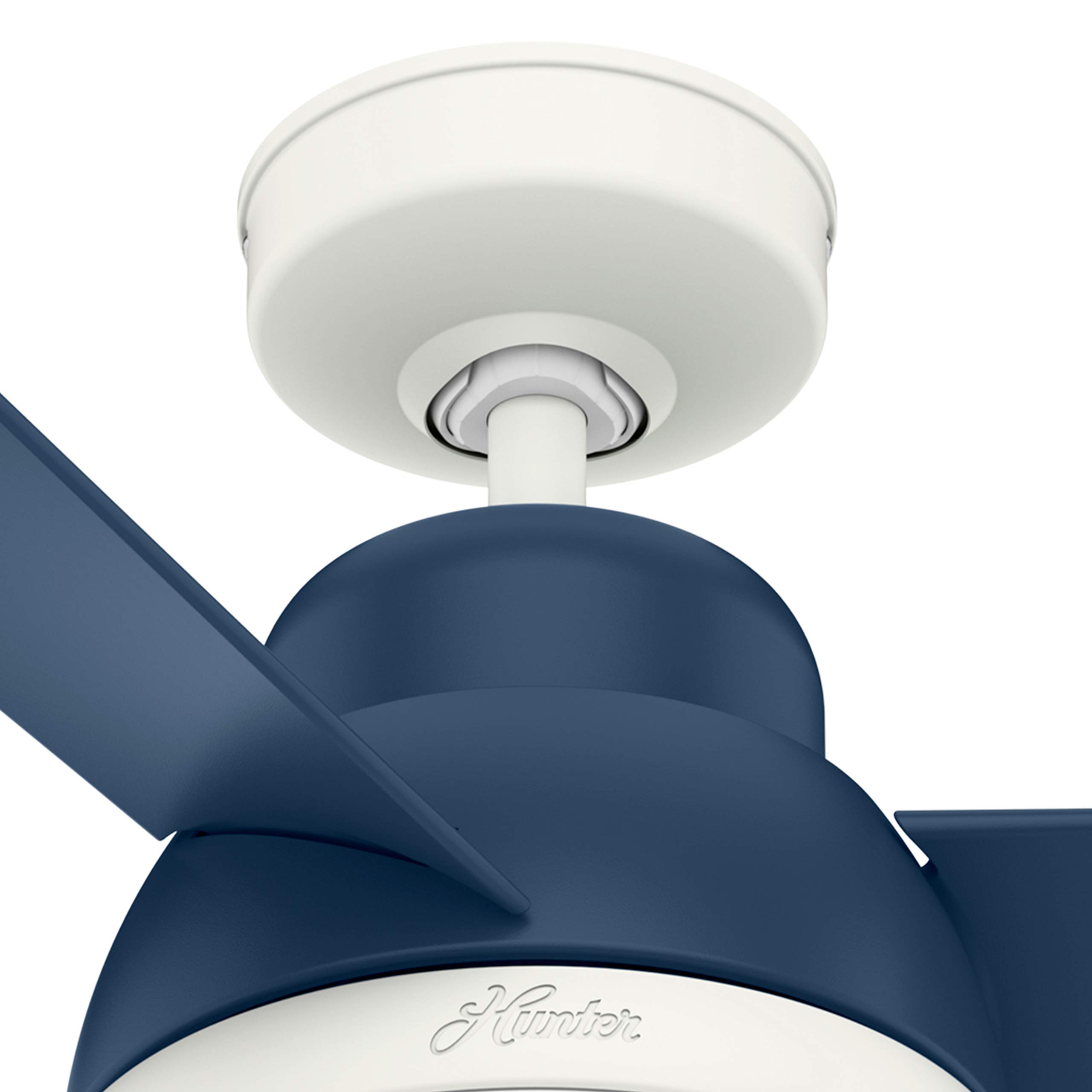 Hunter Fan 36 inch Contemporary Indigo Blue Indoor Ceiling Fan with Light Kit & Remote Control - Energy Efficient Quiet Operation for Bedroom, Living Room & Office (Renewed)