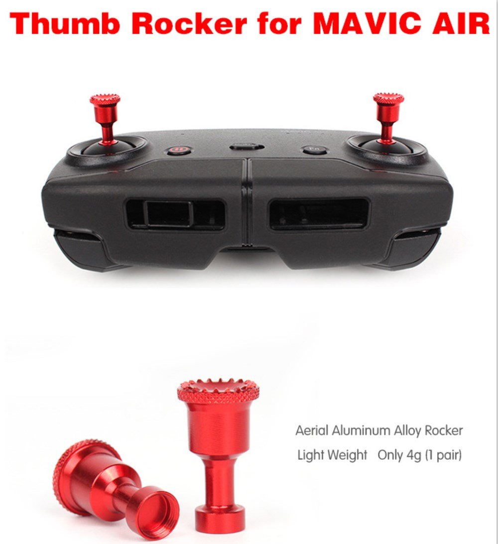 2 Pack Aluminum Alloy Thumb Joystick Protectors for DJI Mavic Air Remote Controller - Black | Compatible with DJI Mavic Air Drone Accessories | Perfect for Enhanced Grip and Protection During Aerial Photography