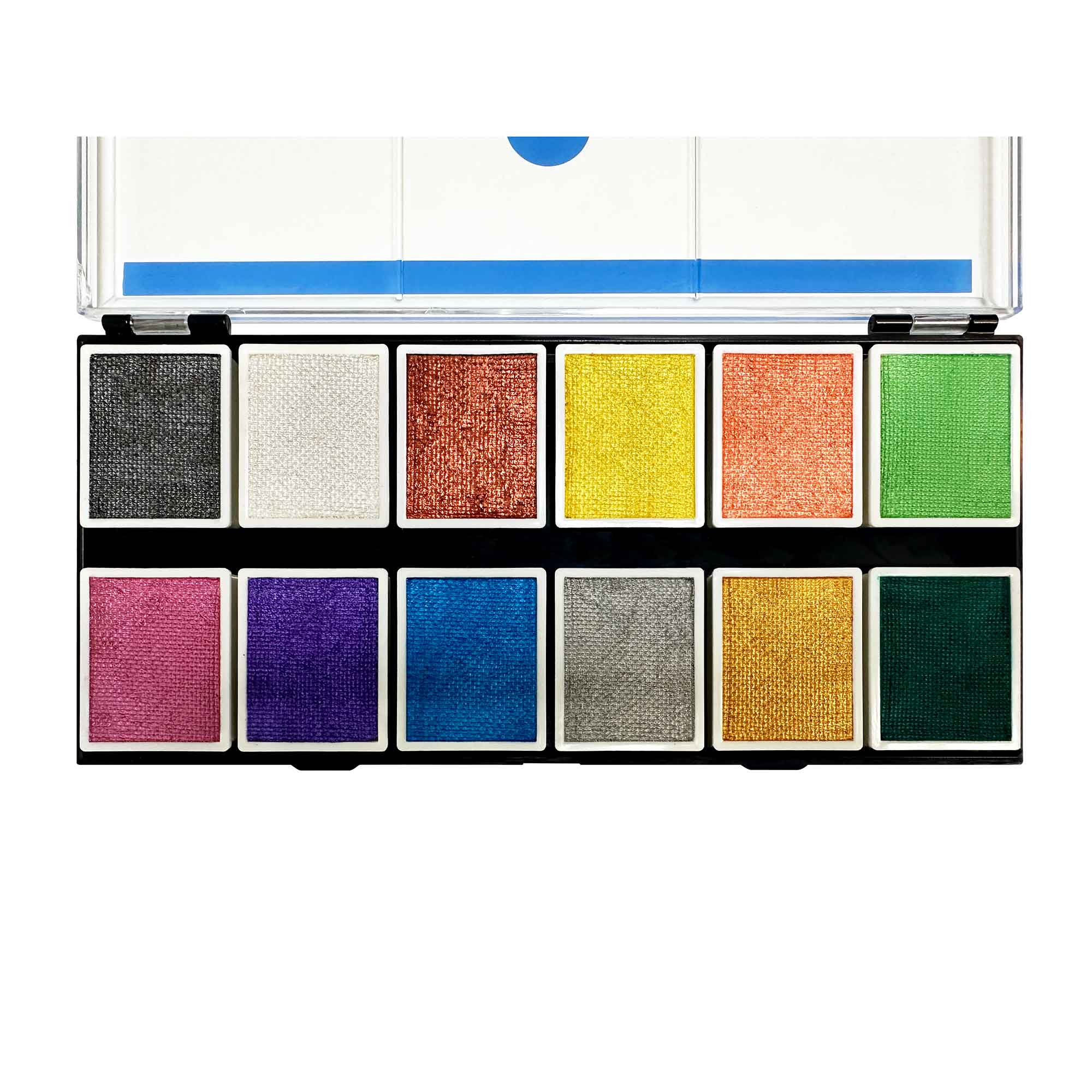 12-Color Metallic Water Activated Face & Body Paint Palette - Perfect for Halloween, Cosplay, Face Painting & Artistic Designs