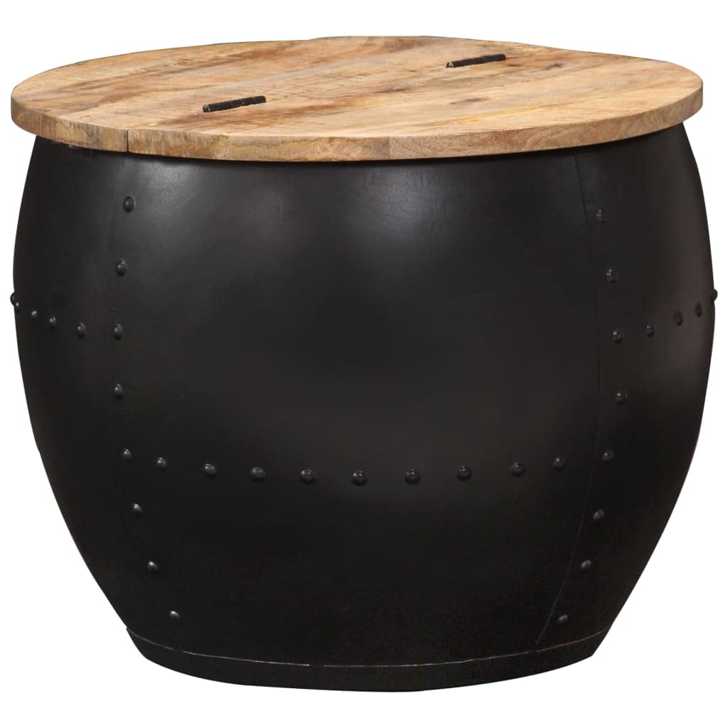 CHARMMA 20.9 Inch Round Coffee Table - Solid Mango Wood, Modern Living Room Furniture for Small Spaces - Perfect for Apartments, Dorms & Cozy Home Decor