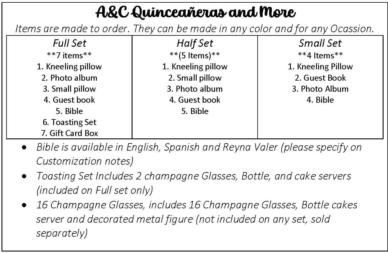 Quinceanera Accessories Set for Sweet 16 - Half Set (198 Pieces) | Quinceañera Decorations & Gift Ideas for Birthday Parties, Celebrations & Special Events