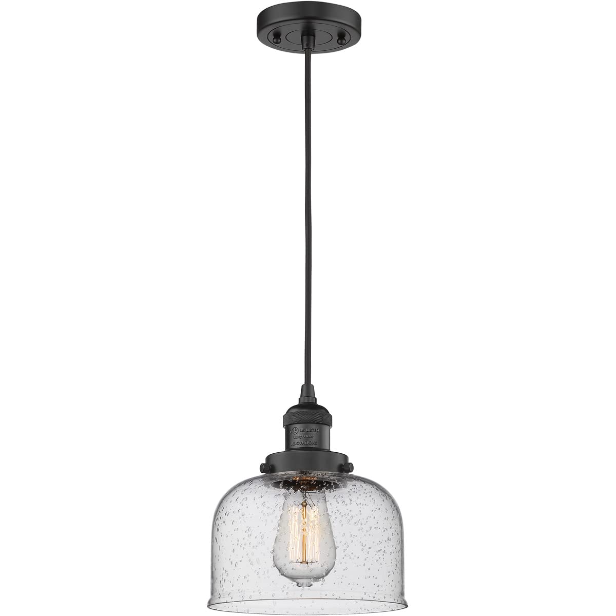 Innovations 201C-BK-G74-LED Matte Black LED Mini Pendant Light - Modern Lighting for Kitchen Island, Dining Room & Bedroom