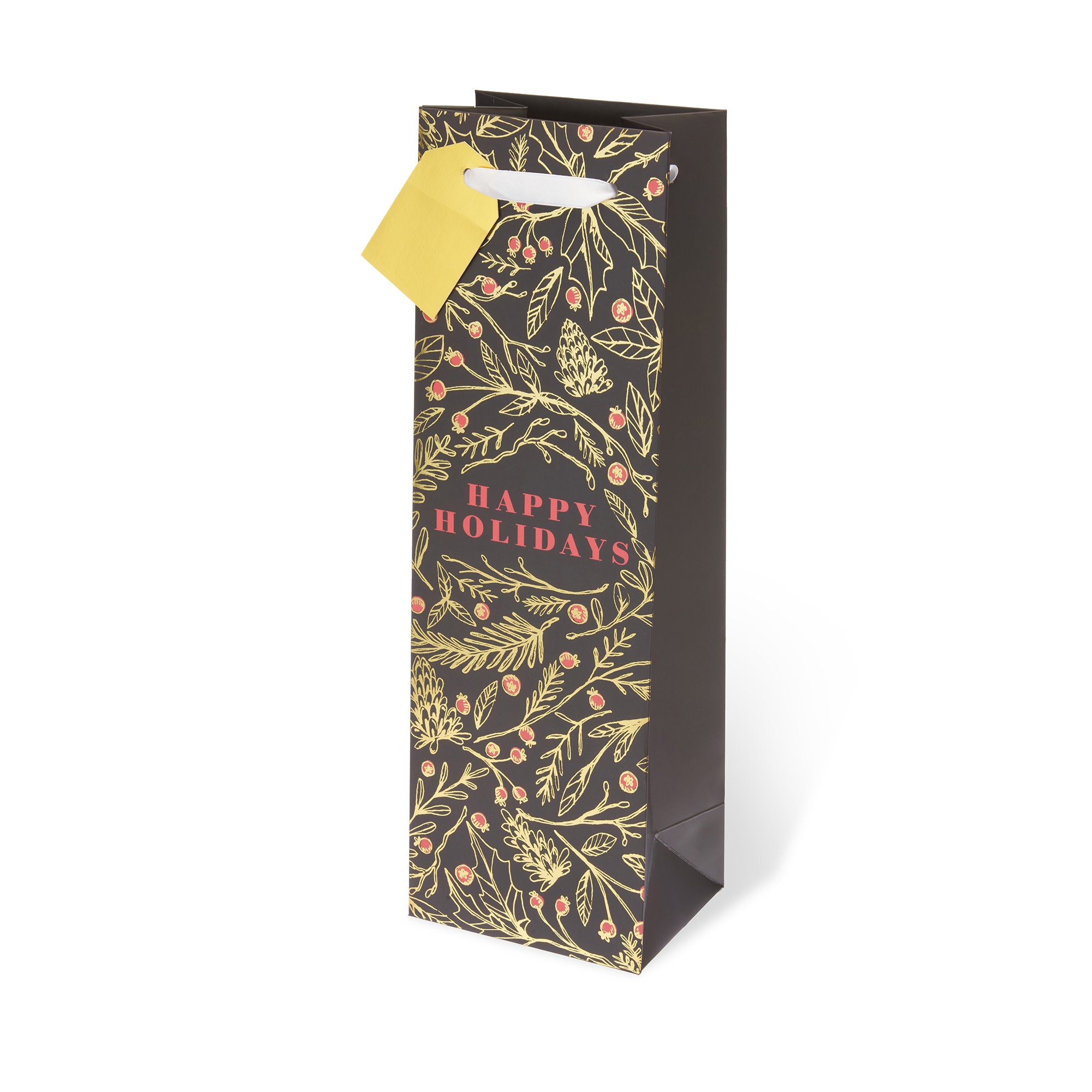 Elegant Holiday Floral Wine Bottle Bag - Perfect for Gifts, Parties & Celebrations | Single Bottle Carrier by Cakewalk
