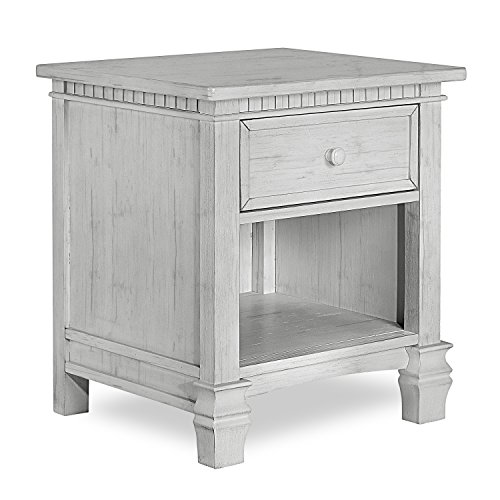 Evolur Cheyenne & Santa Fe Nightstand - Antique Mist Finish Bedside Table for Bedroom, Nursery, or Guest Room - Compact Storage with Classic Design