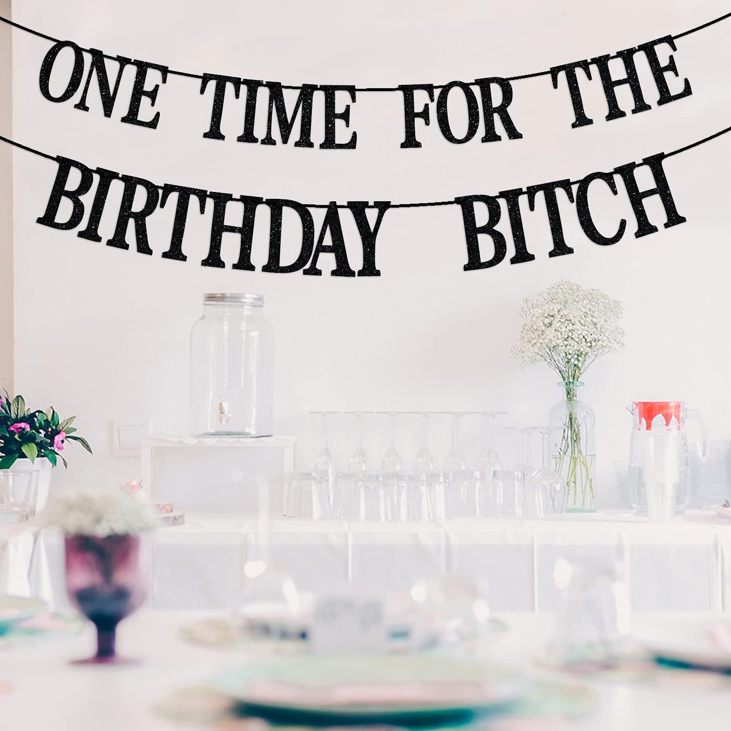 Funny Birthday Banner for Adults - Happy Birthday Bunting Backdrop Sign - Black Party Decorations for Anniversary Celebrations & Adult Birthday Parties - Perfect for Home Decor, Office Parties & Milestone Celebrations