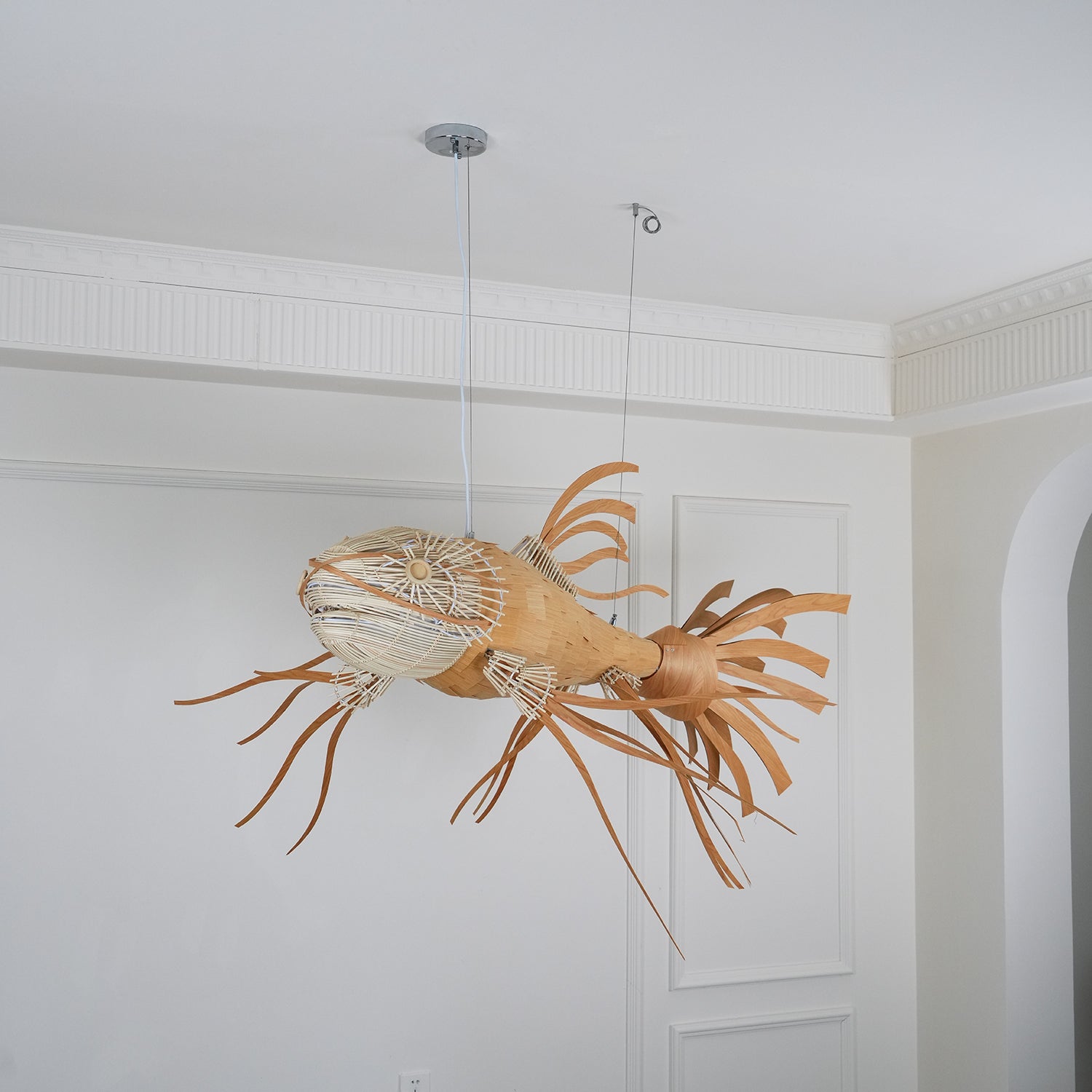 Elegant Koi Fish Chandelier - Handcrafted Glass Pendant Light for Living Room, Bedroom & Dining Room Decor | Perfect for Asian-Themed Home Interiors