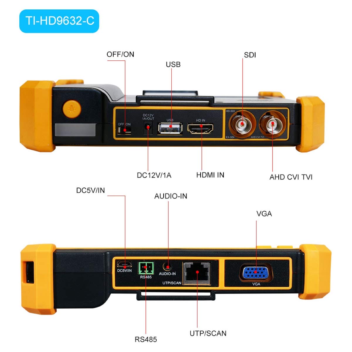 5 Inch Touch Screen 8MP AHD/CVI/TVI/CVBS Camera Tester with HDMI & VGA Input - Professional Cable Tracer for CCTV Installation & Security System Maintenance