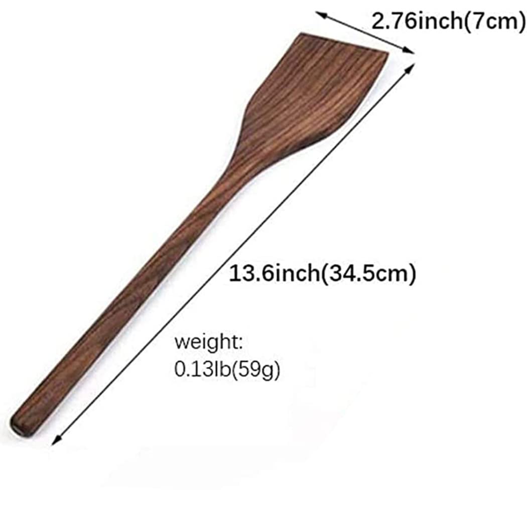 Premium Black Walnut Kitchen Utensils Set - Handmade Natural Wooden Spoons, Slotted Spoon, Spaghetti Server & Spatulas for Cooking & Serving | Ideal for Home Chefs, Gourmet Cooking & Elegant Dining