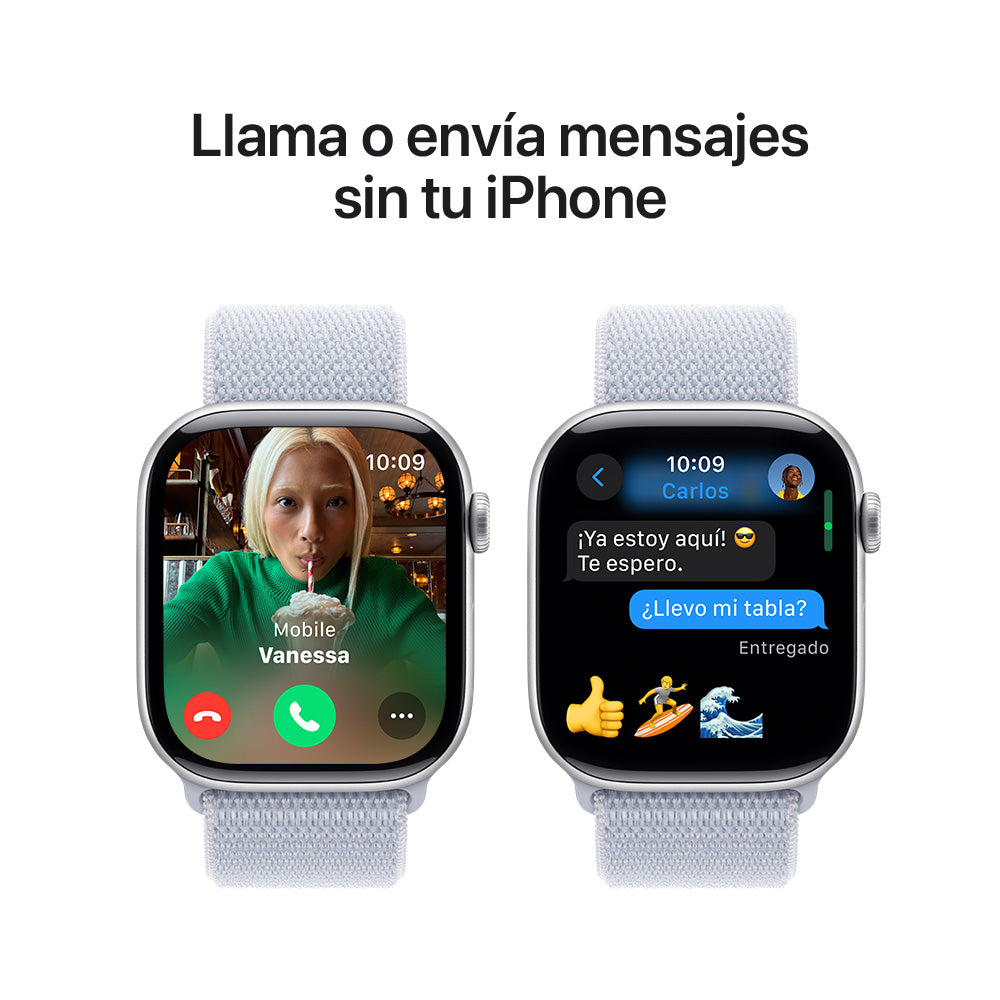 Apple Watch Series 10 GPS 46mm Silver Aluminum Case with Cloud Blue Sport Band - Perfect for Fitness Tracking, Running & Everyday Smartwatch Use