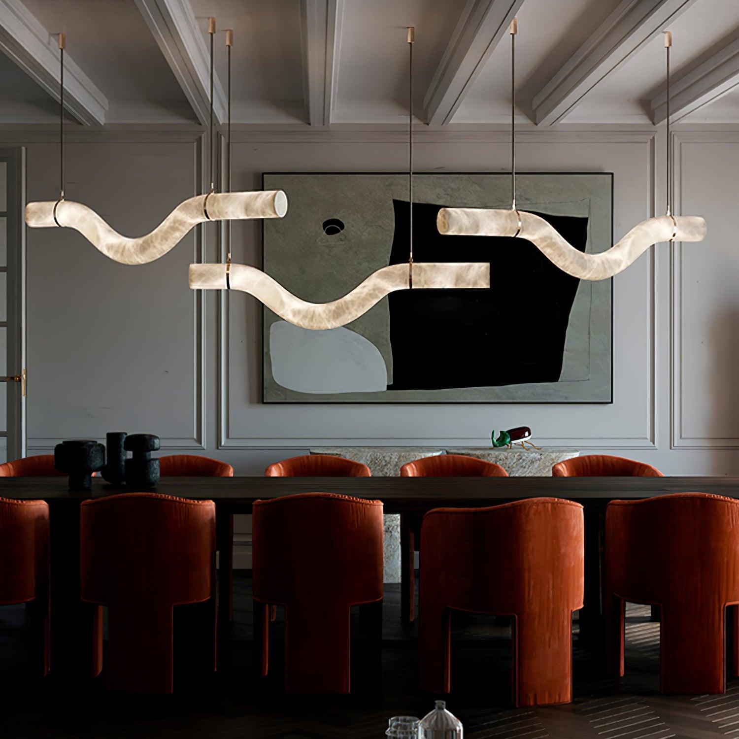 Modern Infinity Pendant Lamp - Adjustable Hanging Chandelier for Dining Room, Kitchen Island & Bedroom Lighting - Dimmable LED Ceiling Light Fixture with Unique Geometric Design