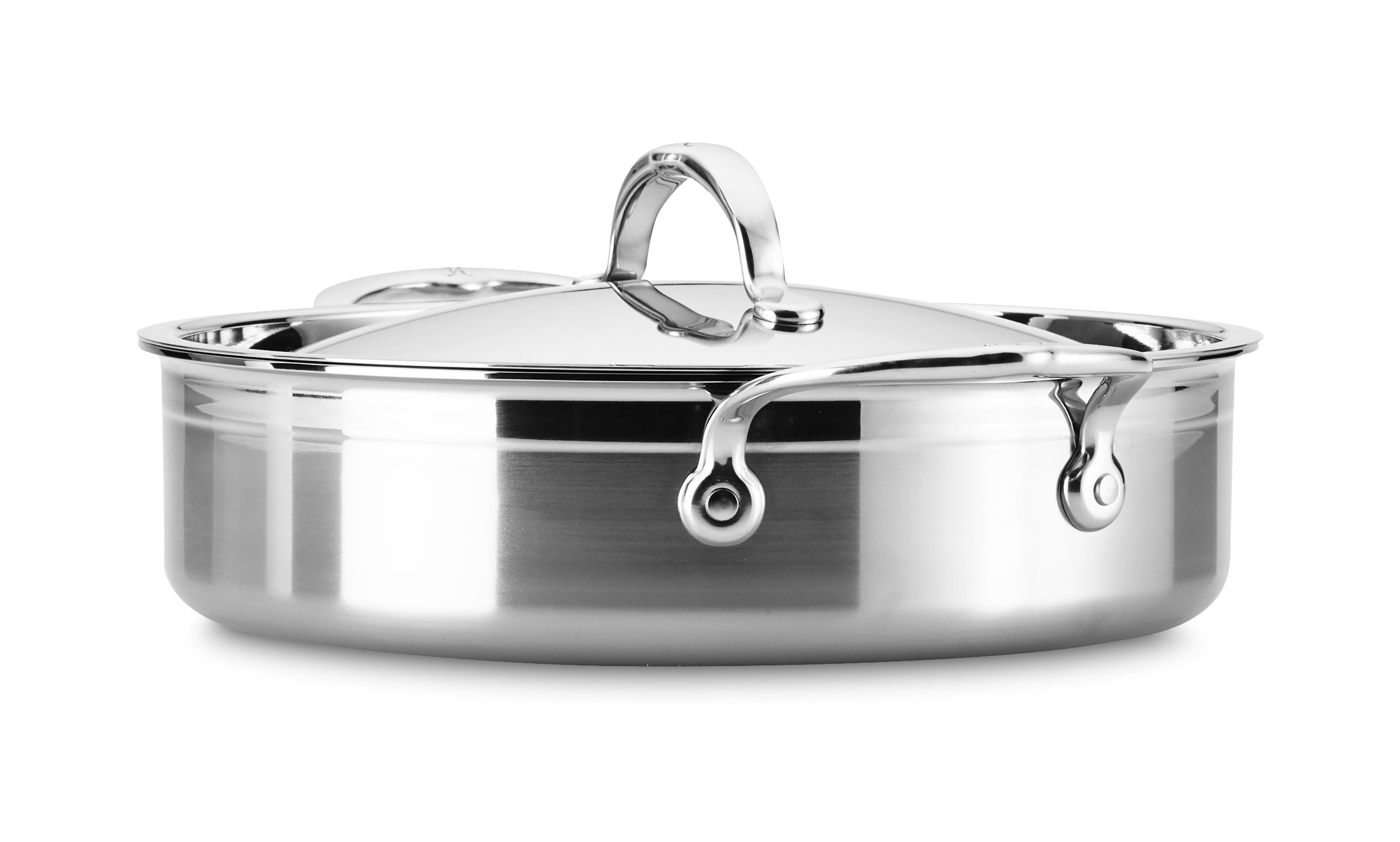 Probond 3.5 Quart Stainless Steel Saute Pan with Glass Lid - Perfect for Sautéing, Frying & Simmering Soups | Induction Compatible Cookware for Home & Professional Kitchens