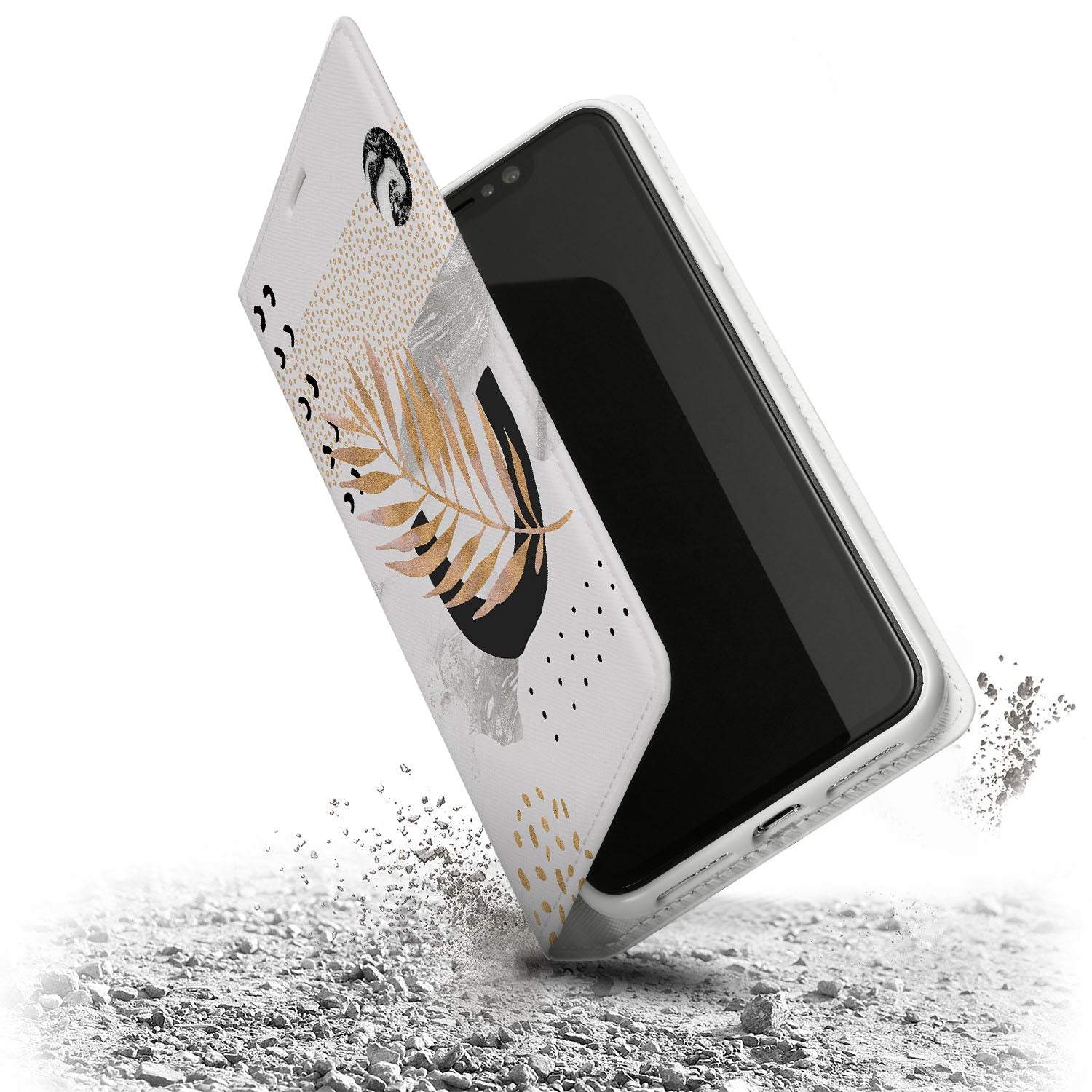 Premium Marble Flower iPhone Wallet Case - Slim & Stylish Card Holder for iPhone 13/12/11/X - Perfect for Everyday Use, Travel & Shopping