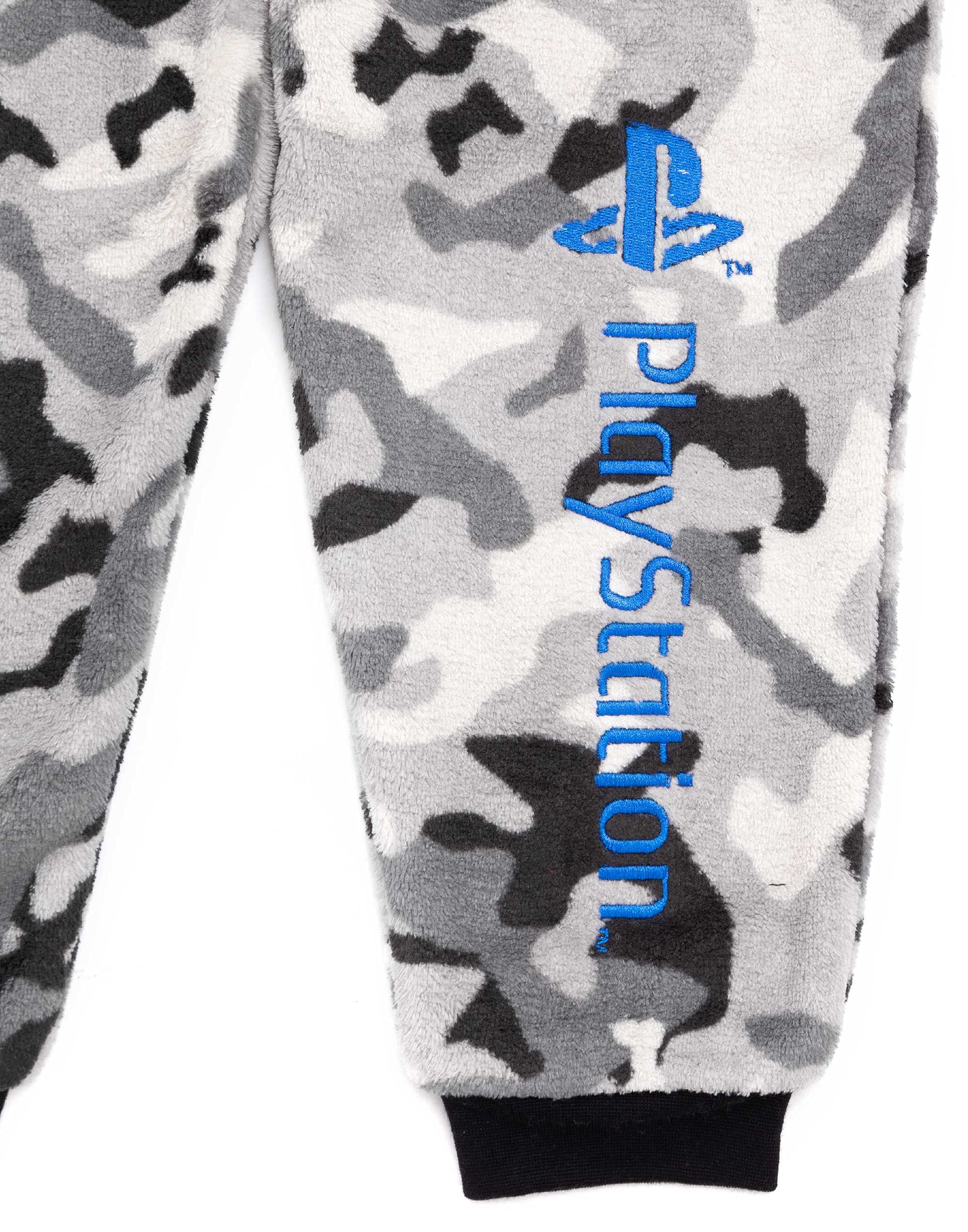 PlayStation Camo Onesie for Boys - All-in-One Gaming Pajamas with Hood | Comfortable Sleepwear for Kids & Video Game Lovers | Perfect for Sleepovers, Gaming Nights & Cosplay