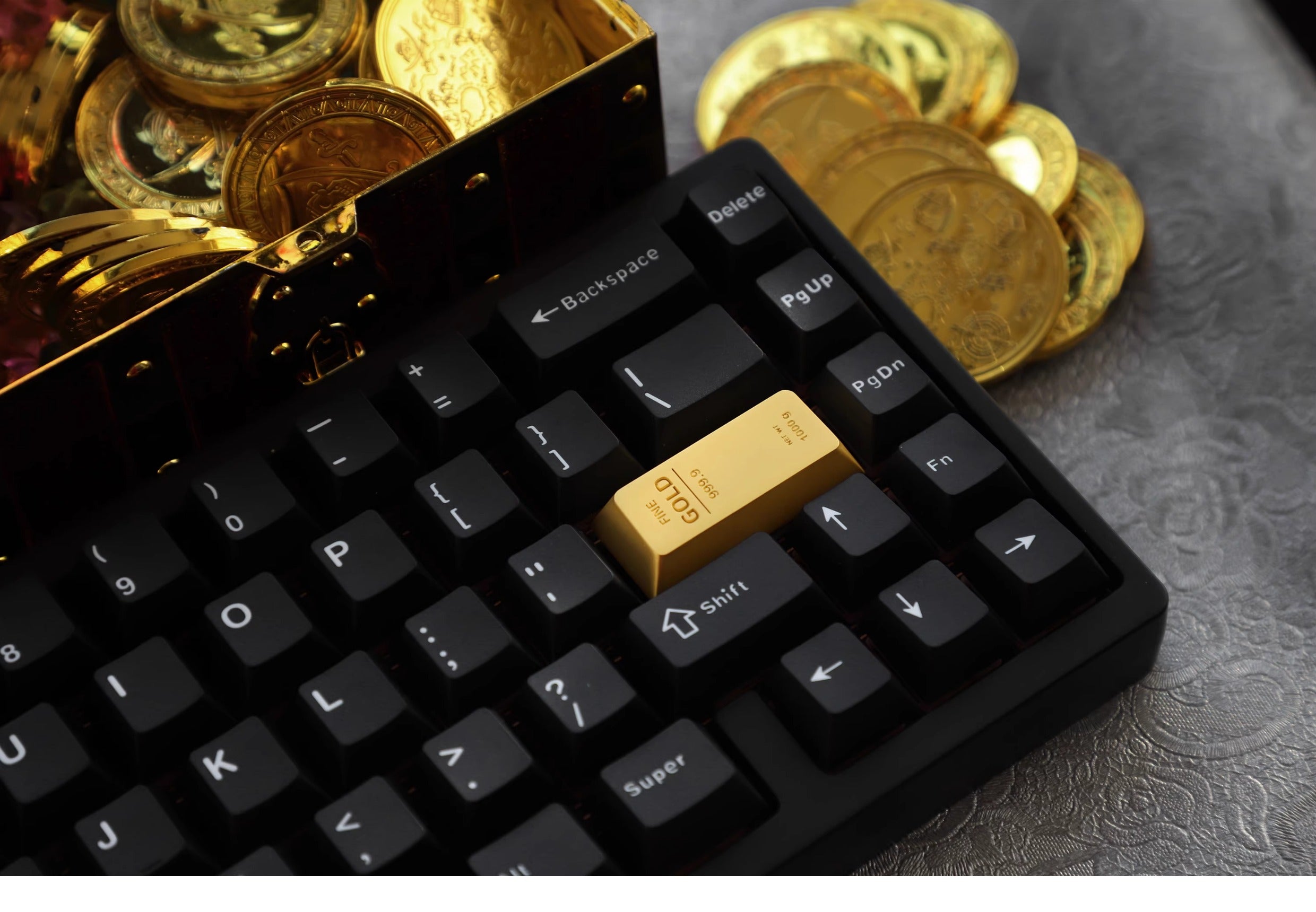 Custom Gold Bar Metal Keycap - Zinc Alloy Enter Key with Personalized Character - Perfect for Mechanical Keyboards, Gaming & Office Use