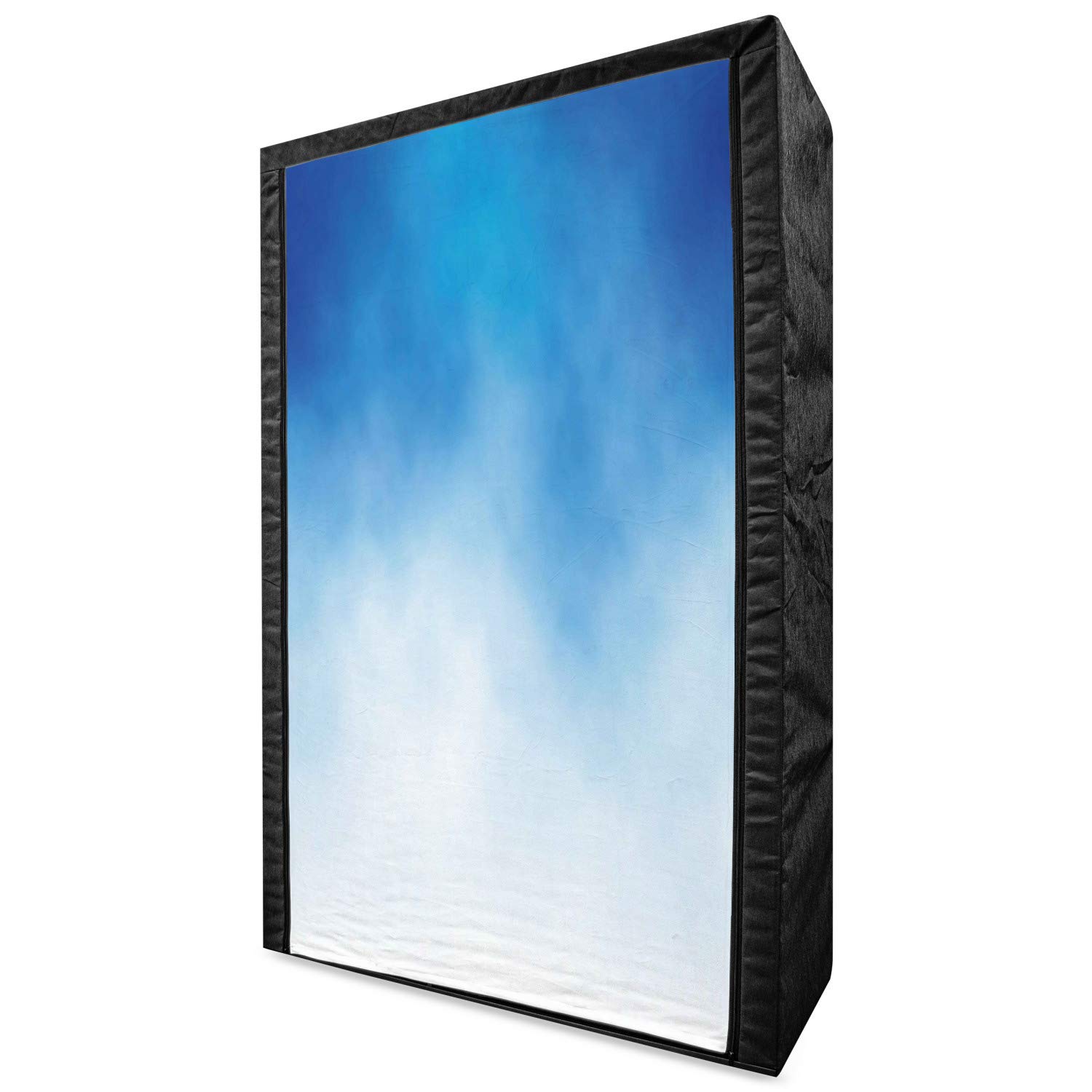 Ambesonne Blue Fabric Wardrobe - Portable Closet Organizer with Shelves, 42.5 Inch - White Clouds on Blue Sky Summer Design - Perfect for Bedroom, Dorm, or Travel Storage