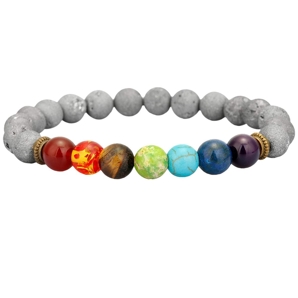 Natural Lava Rock Beads Bracelet for Men & Women - 8mm Chakra Healing Stone, Aromatherapy Essential Oil Diffuser, Yoga Meditation Jewelry - Perfect for Spiritual Healing, Stress Relief & Mindful Living
