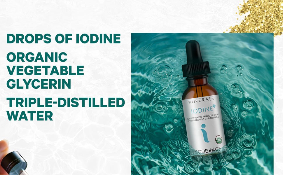 Codeage Minerals Iodine Supplement with USDA Certified Organic Kelp - Supports Thyroid Health & Metabolism - Perfect for Daily Wellness Routine & Detox Support