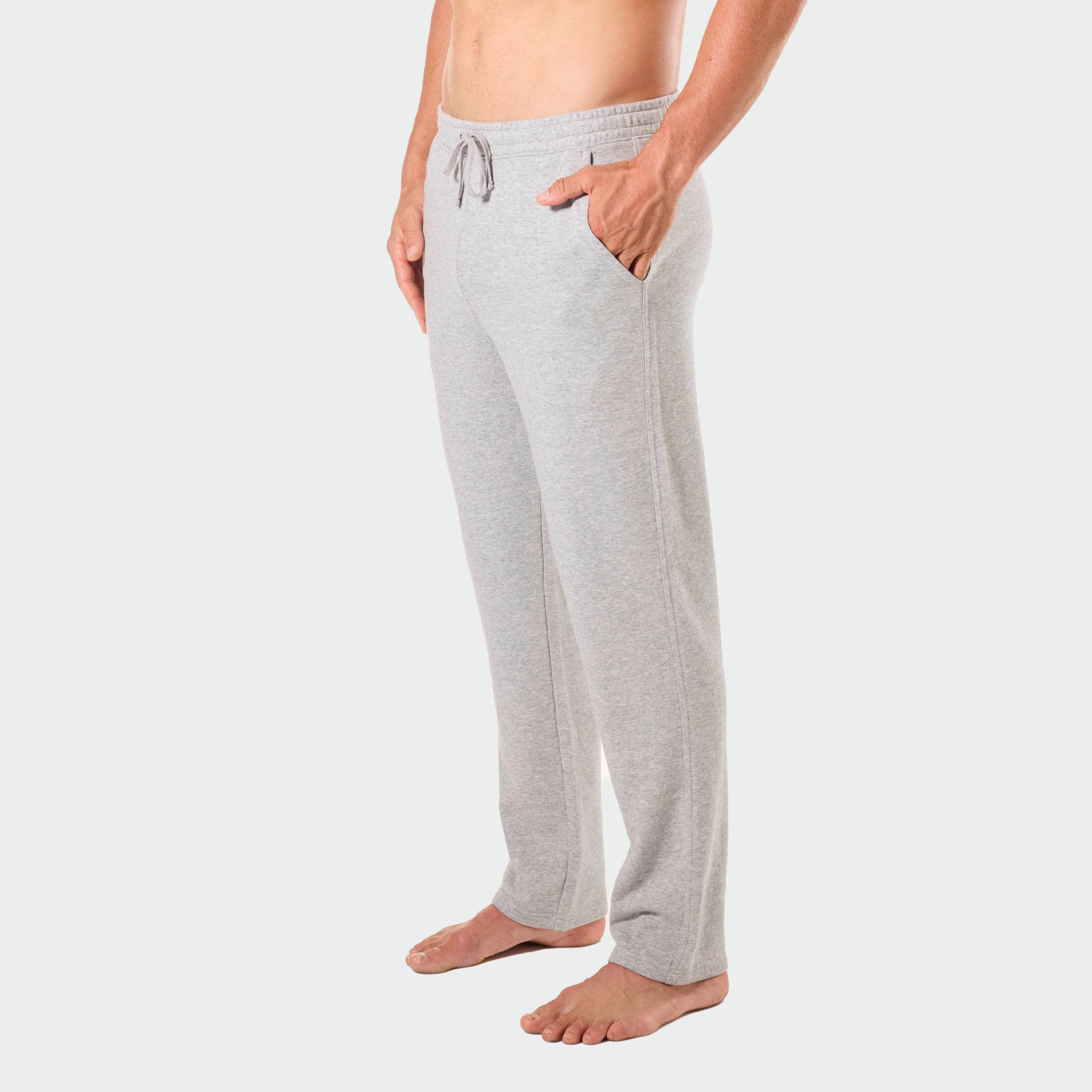 Men's Relaxed Cotton French Terry Sleep Pants - Soft Lounge Pajama Bottoms for Comfortable Sleep & Relaxation at Home - Grey Marle