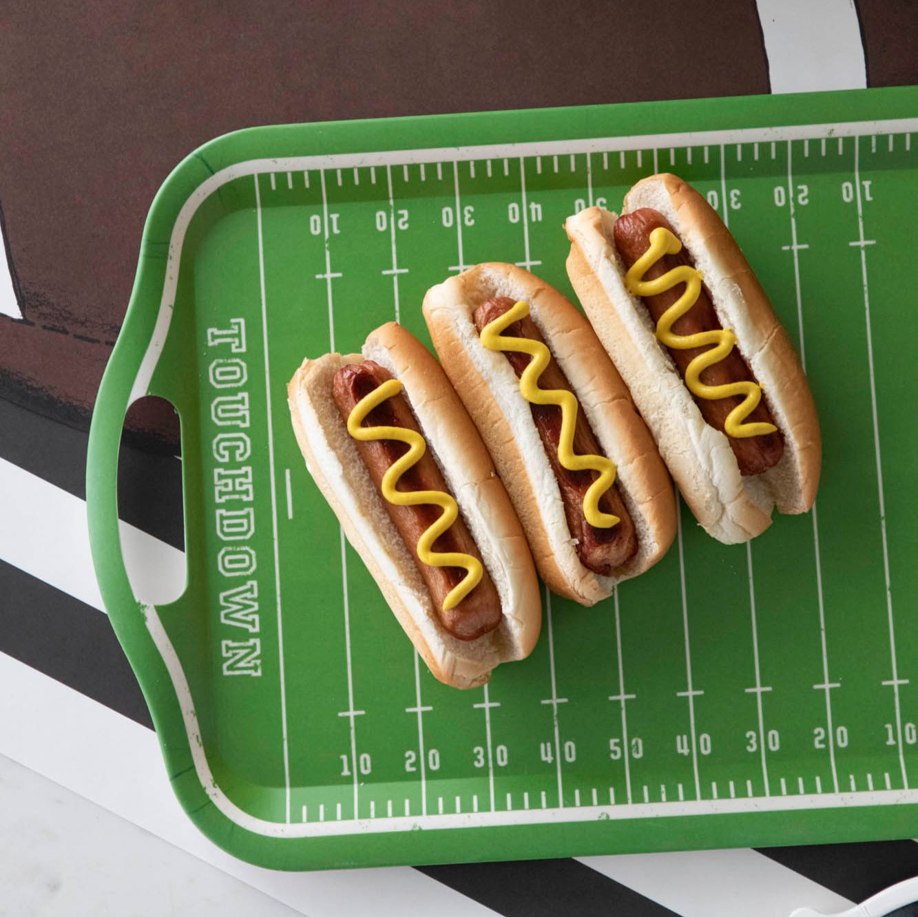 Eco-Friendly Bamboo Reusable Serving Tray for Football Tailgating, Picnics & Home Decor | Biodegradable Party Platter for Snacks & Appetizers