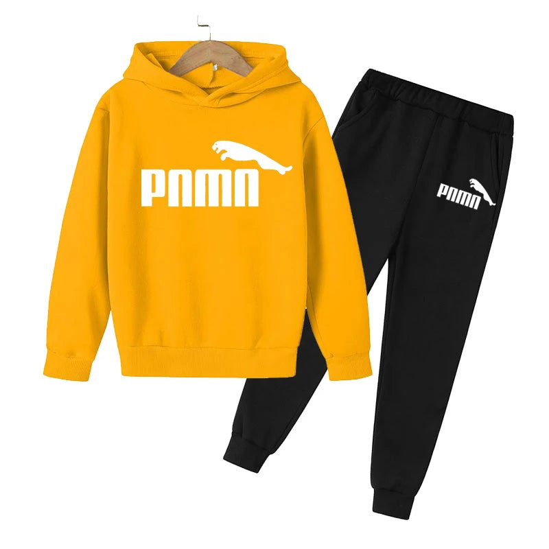 2023 Trendy Kids' Hoodie & Pants 2-Piece Set - Boys & Girls Spring/Fall Casual Outfit for Outdoor Jogging, Playdates & School Activities | Comfortable Cotton Sweatshirt & Jogger Pants