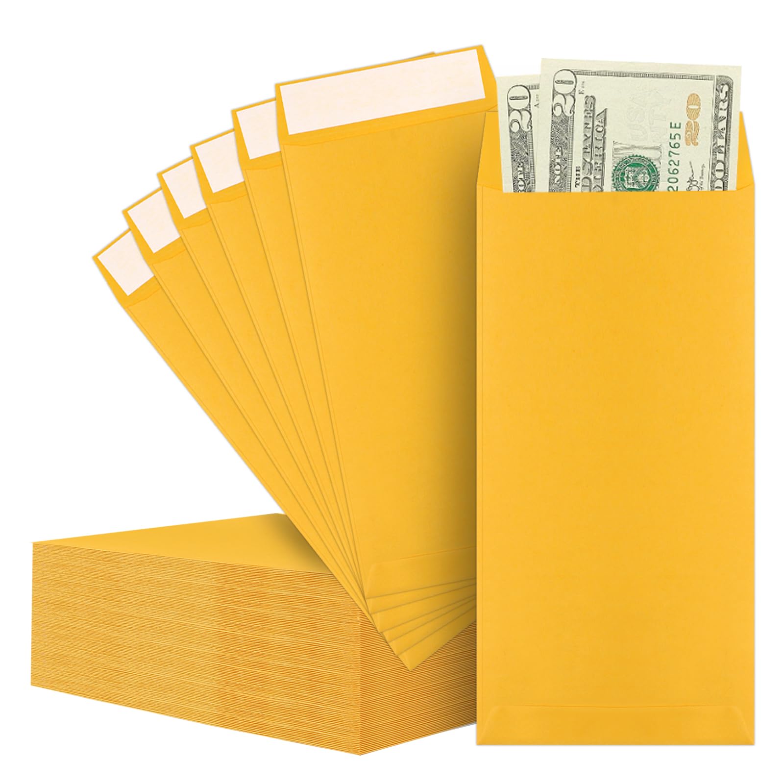 Cash Envelopes for Budgeting - 120 Pack Kraft Paper Money Saving Envelopes (3.2x6.6 Inch) for Cash, Coins, Checks, Gift Cards & Tickets - Perfect for Dave Ramsey Envelope System & Personal Finance Organization