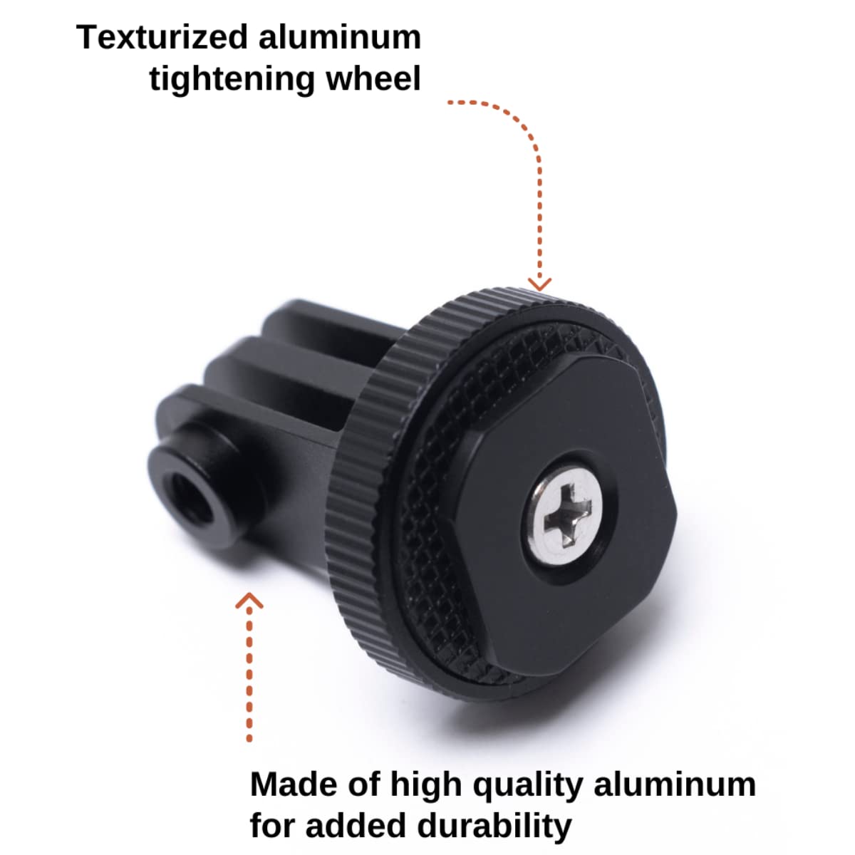 Chronos Aluminum Alloy CNC Tripod Mount Adapter - Hot Shoe to DSLR Camera Flash & GoPro Mount with Thumbscrew - Compatible with GoPro Hero 10/9/8/7/6/5/4, Max & DJI Osmo Action - Perfect for Vlogging, Photography & Action Camera Accessories