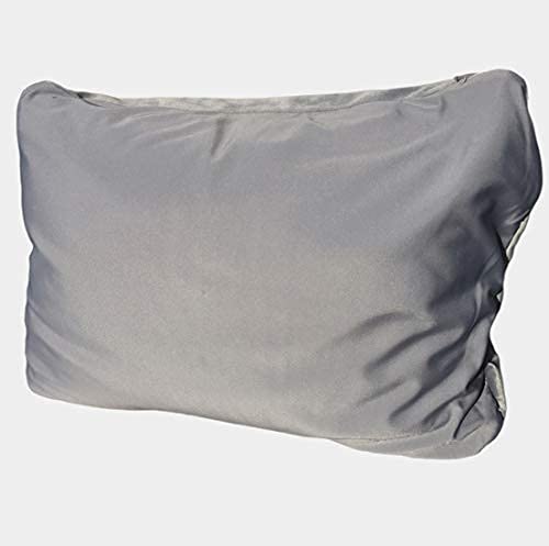 SQUISHY DELUXE Microbead Rectangular Travel Pillow for Airplane, Car & Office - 12 x 16 Inch Ultra Soft Neck Support Pillow with Removable Velour Cover - Firm Yet Comfortable for Head & Neck - Odorless Grey Travel Accessory