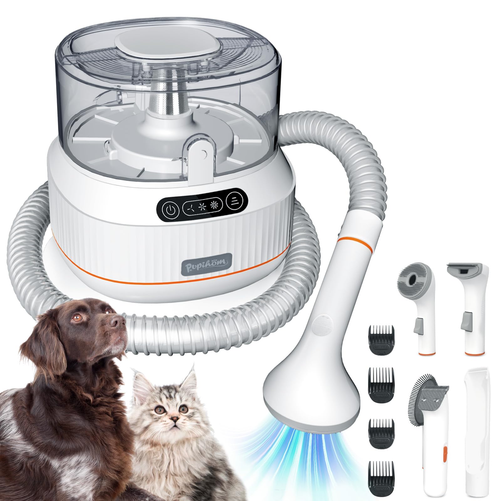 Pet Hair Vacuum Groomer for Dogs & Cats - 1.5L Capacity, 3 Adjustable Suction Modes, Low Noise - Perfect for Home Grooming, Shedding Control & Pet Hair Removal