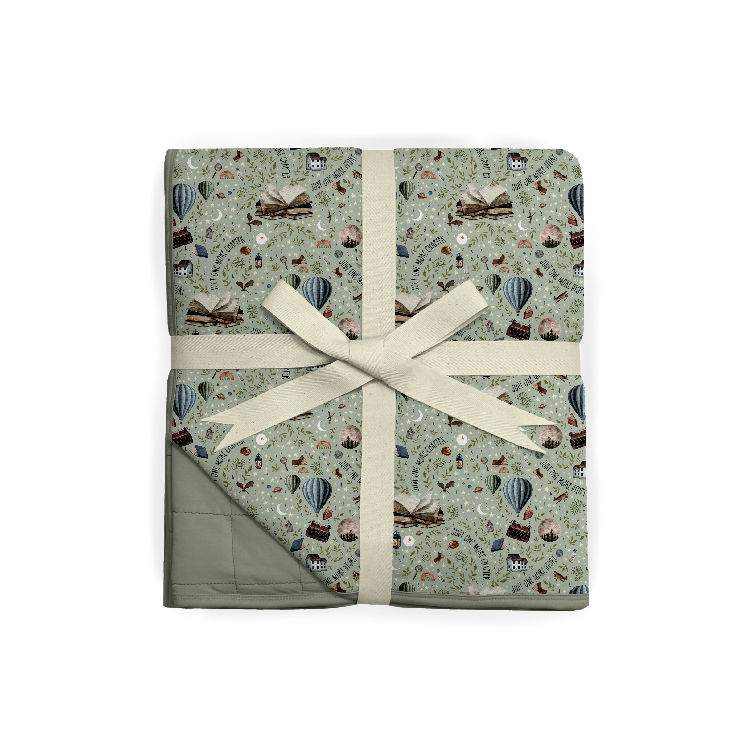 One More Story Quilted Oversized Blanket - Soft & Cozy Large Throw Blanket for Bed, Couch, and Outdoor Use - Perfect for Reading, Lounging, and Camping