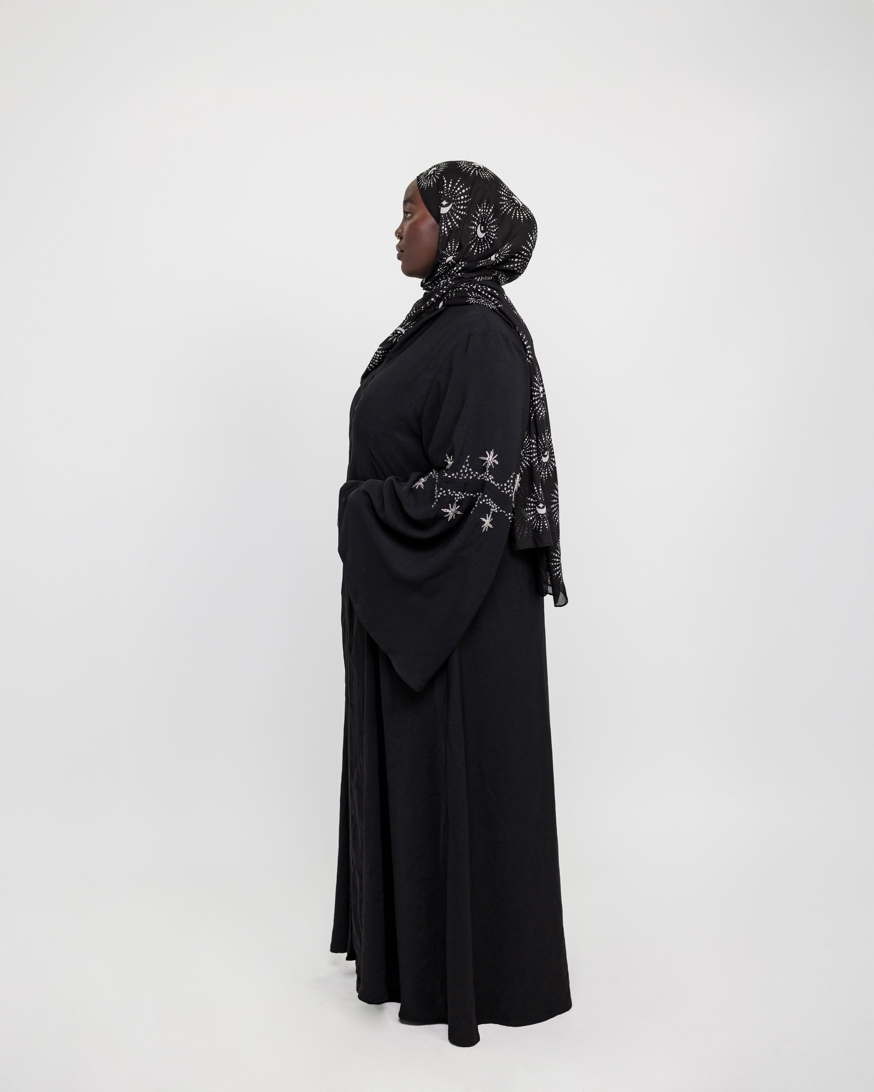 Elegant Flared Sleeve Abaya Dress for Women - Modest Islamic Fashion - Perfect for Prayer, Eid, and Special Occasions