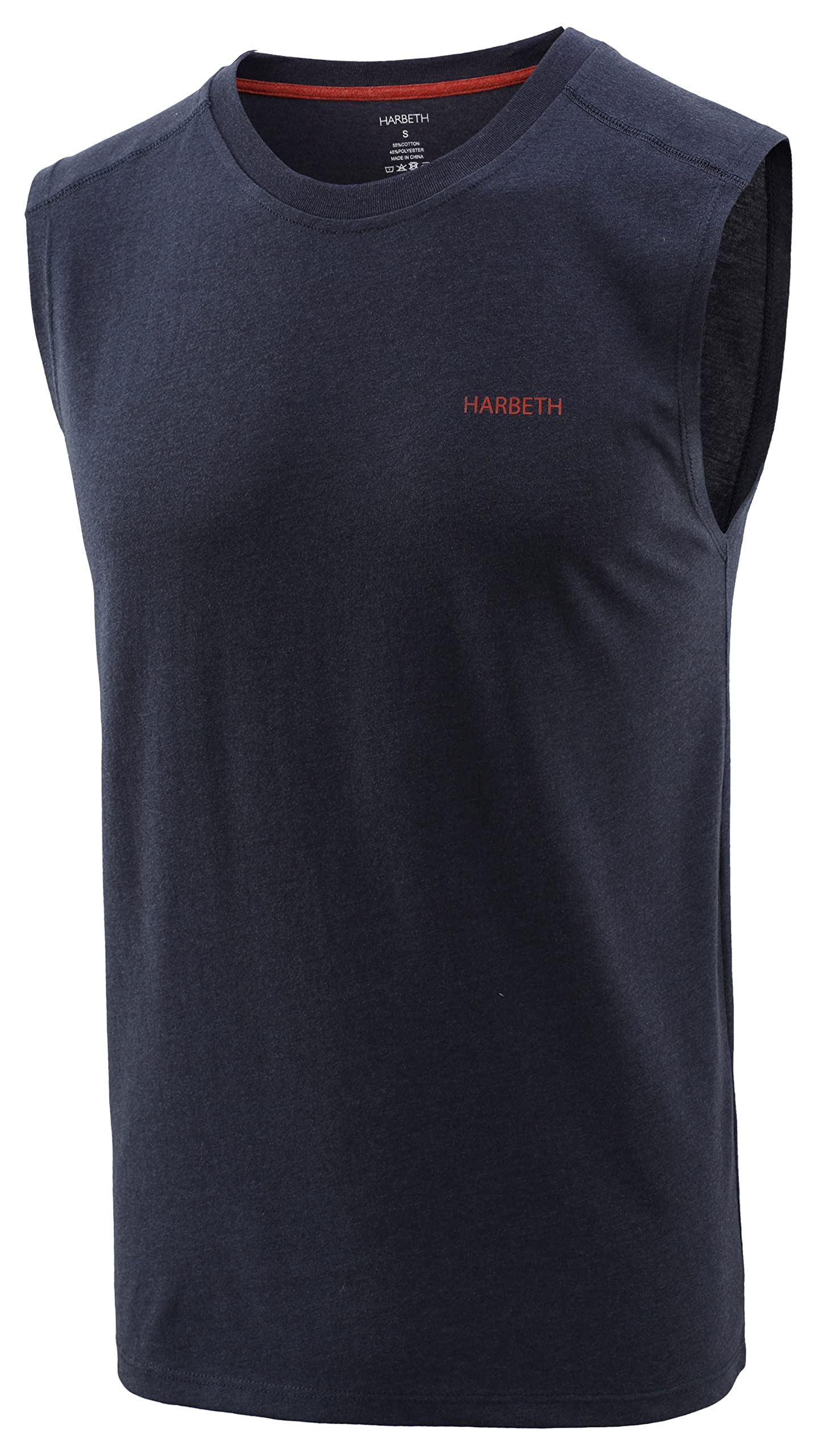 HARBETH Men's Classic Basic Sleeveless Active Tank Top Jersey Casual T-Shirts - Gym Workout, Running, Summer Outdoor Activities