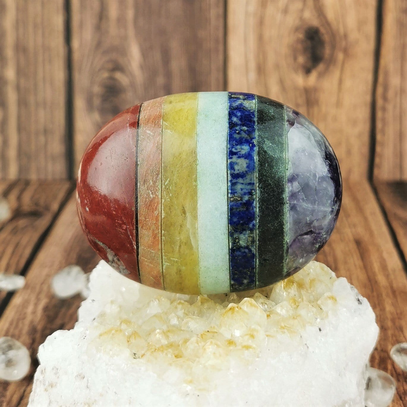 Healing Chakra Gemstone Palm Stones for Meditation, Stress Relief & Energy Balancing - Perfect for Yoga, Reiki & Spiritual Practices