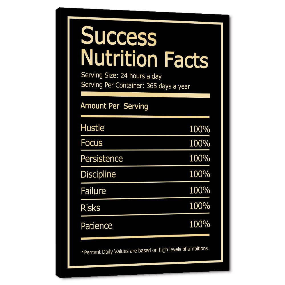 Yatsen Bridge Motivational Wall Art - Inspirational Canvas Prints for Office & Home Decor - Success Nutrition Facts & Entrepreneur Quotes - Framed Painting (28