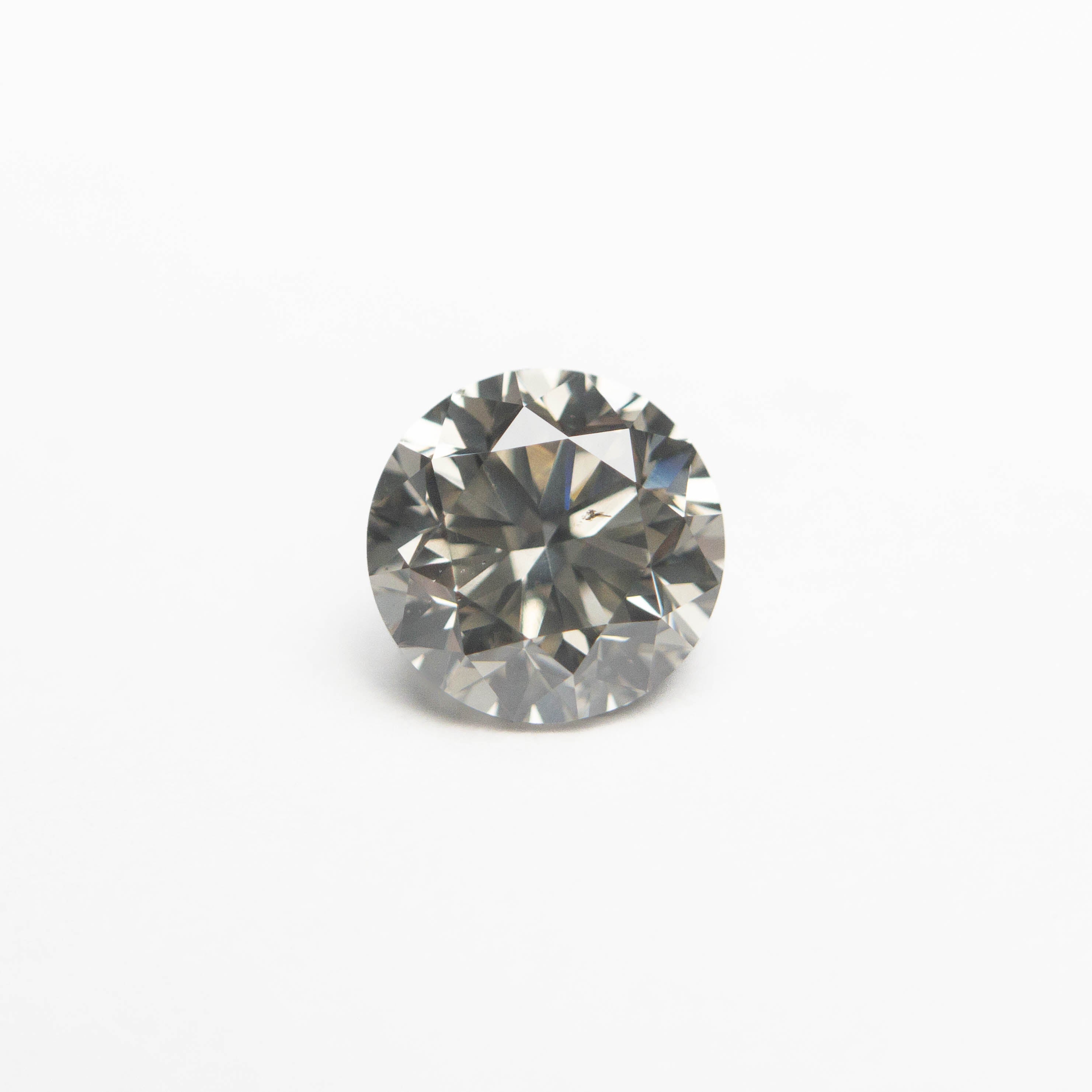 0.73ct Fancy Grey Round Brilliant Cut Diamond (5.40x5.43x3.67mm) - Loose Gemstone for Engagement Rings & Jewelry Making