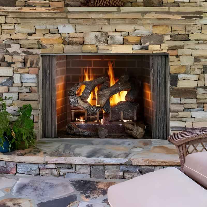 Majestic Cottagewood 42 Inch Outdoor Wood Burning Fireplace - Patio, Garden & Backyard Fire Pit for Cozy Evenings & Entertaining