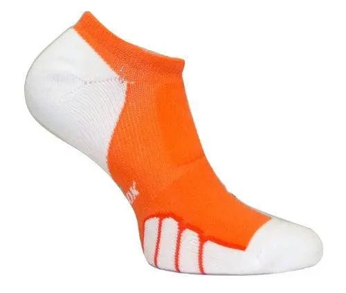 Vitalsox Silver Ghost No Show Socks for Men & Women - Breathable Invisible Liner Socks in Orange - Perfect for Running, Sneakers & Casual Wear