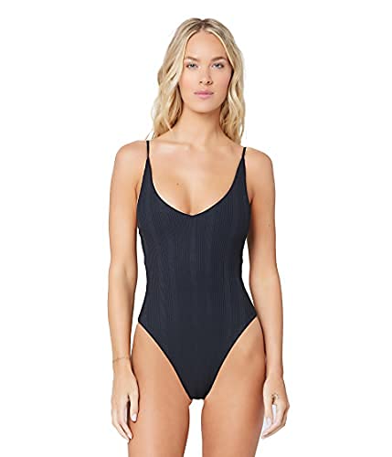 L*Space Pointelle Rib Gianna One-Piece Swimsuit - Classic Black Size 6 | Women's Stylish Bathing Suit for Beach, Pool & Vacation