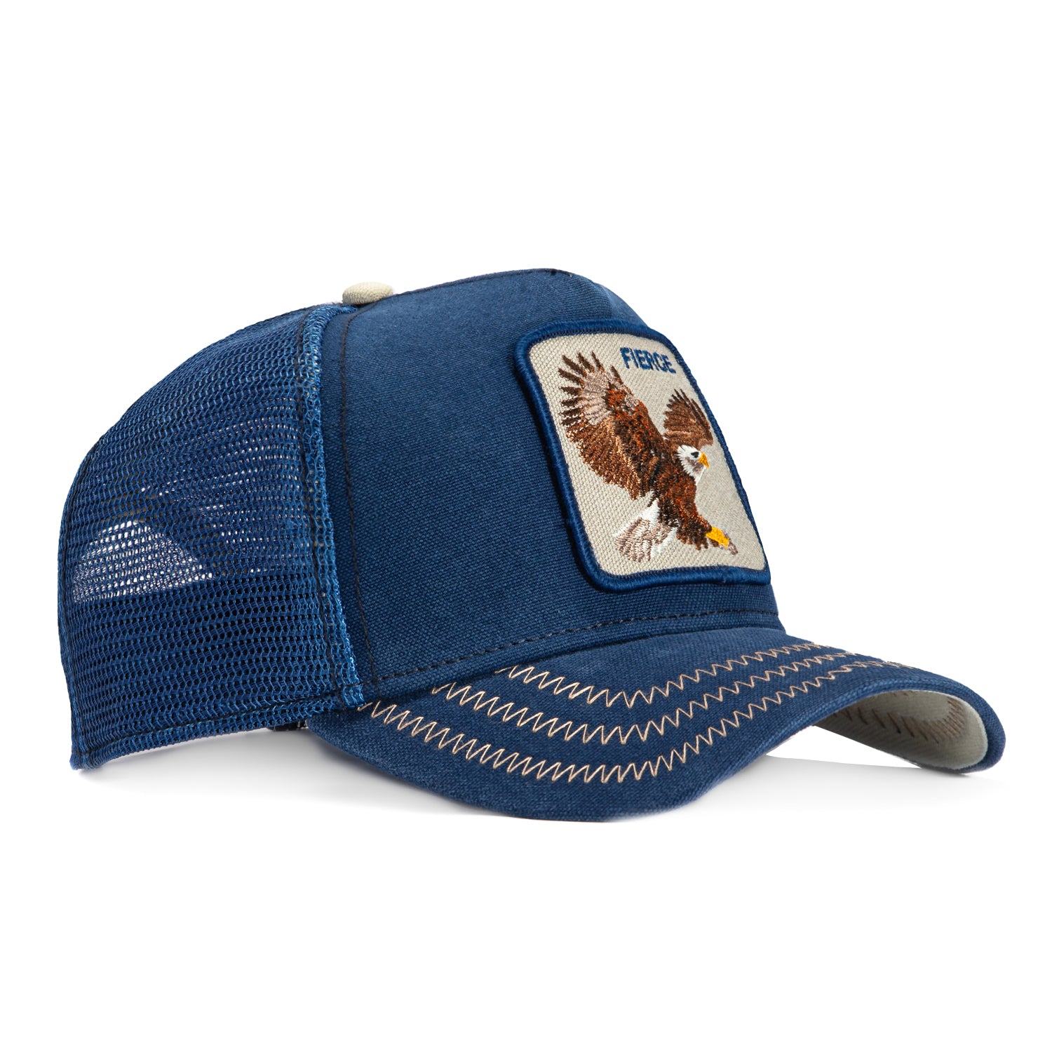 Goorin Bros Bird of Prey Fierce Adjustable Trucker Snapback Hat for Men - Navy Blue Baseball Cap for Outdoor Activities, Sports & Casual Wear