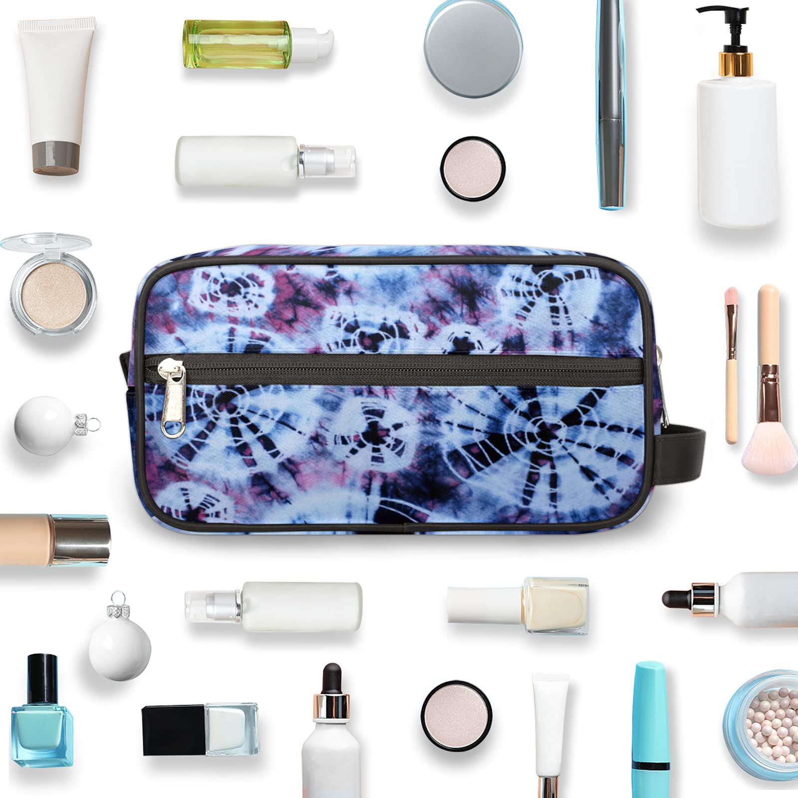 Boho Tie Dye Travel Toiletry Bag for Women & Men - Waterproof Cosmetic Makeup Organizer with Large Capacity - Perfect for Toiletries, Shaving Kit & Travel Accessories - Ideal for Vacation, Camping & Business Trips