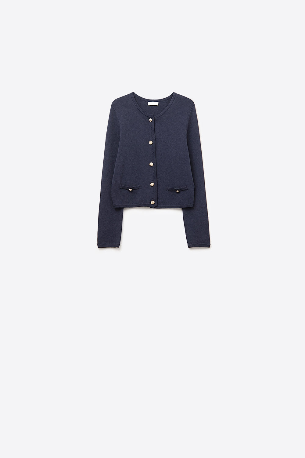 Navy Blue Cardigan with Gold Buttons - Cozy & Stylish Knit Sweater for Women | Perfect for Office, Casual Outfits & Fall Layering