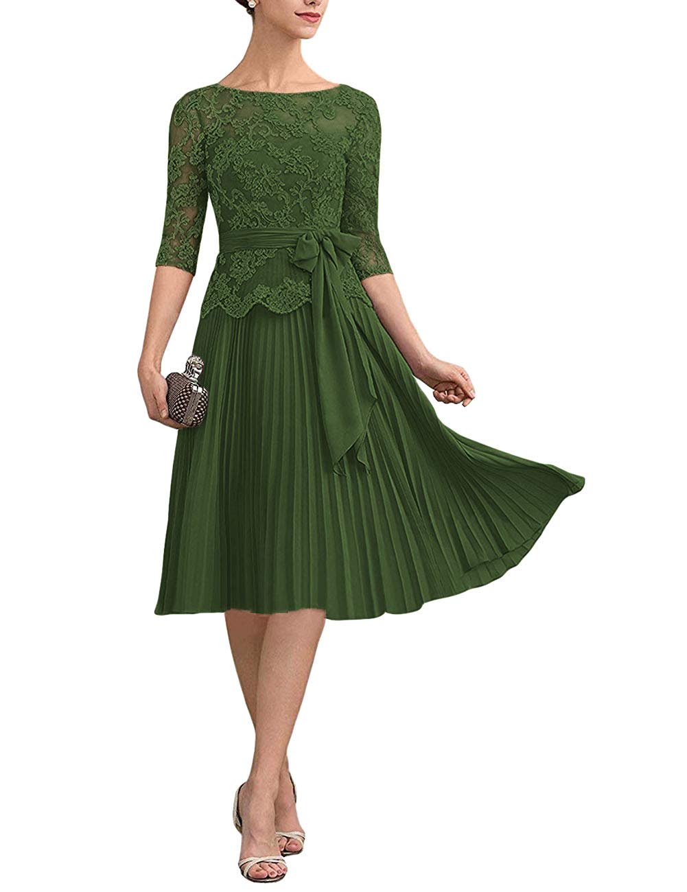 Elegant Short Sleeve Lace Applique Mother of The Bride Dress - Perfect for Weddings, Proms & Special Occasions