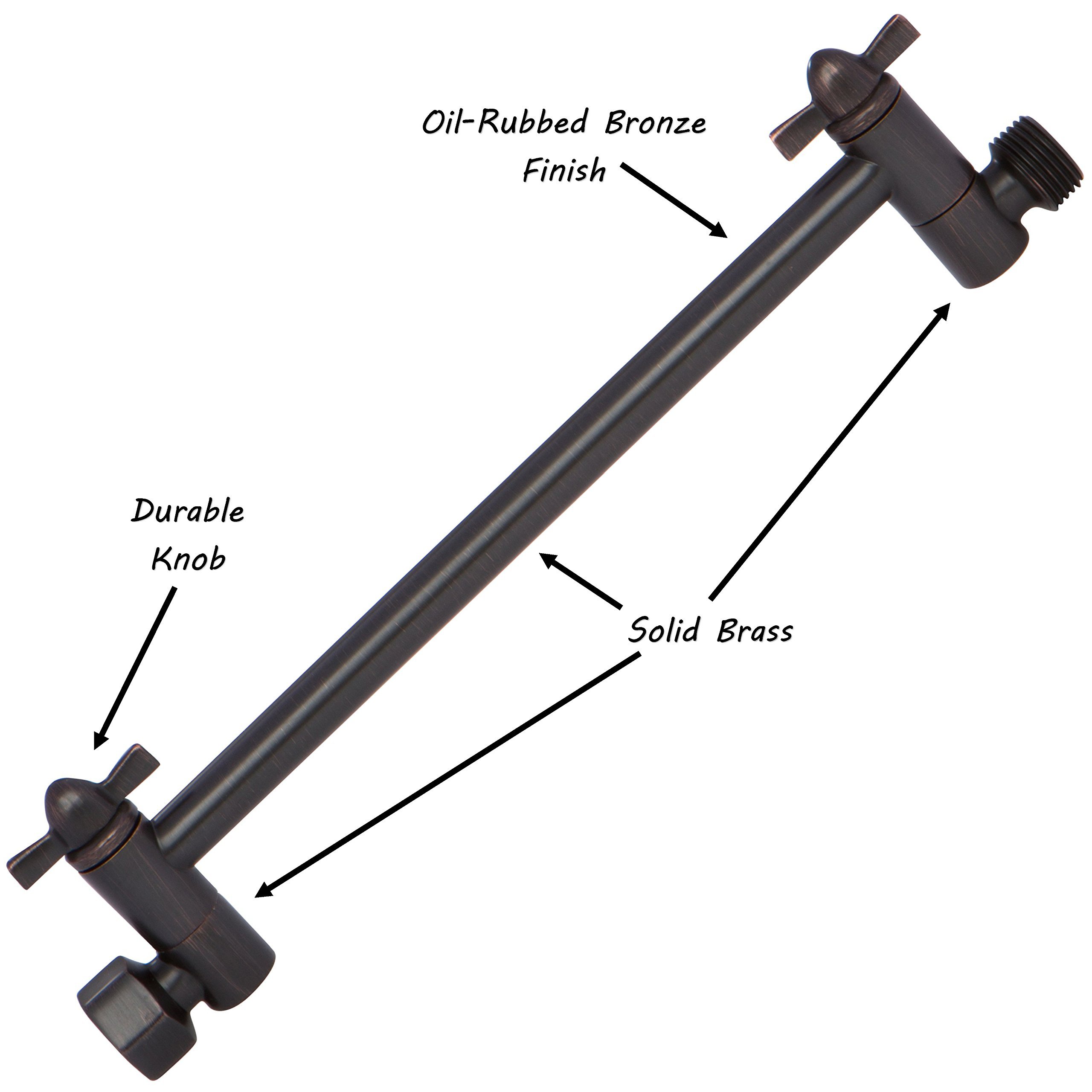 Luxury 9 Inch Rain Shower Head with Water Filter & Adjustable Extension Arm - Chlorine Removal, 2.5 GPM Flow Rate, Oil-Rubbed Bronze Finish - Perfect for Spa-Like Bathroom Experience & Hard Water Solutions